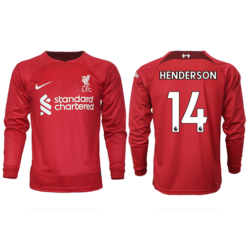 Liverpool Jordan Henderson #14 Hjemmedrakt 2022-23 Langermet Liverpool Jordan Henderson #14 Hjemmedrakt 2022-23 Langermet